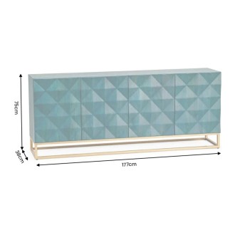 Buffet TERRAKAN turquoise dimensions