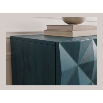 Zoom sur le côté du buffet TERRAKAN turquoise