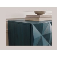 Zoom sur le côté du buffet TERRAKAN turquoise