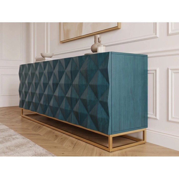 Buffet TERRAKAN turquoise vu de côté