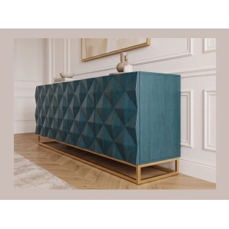 Buffet TERRAKAN turquoise vu de côté