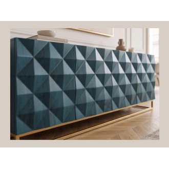Buffet TERRAKAN turquoise vu de côté rapprochée
