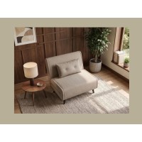 Fauteuil PRESTO beige convertible vu de haut éloignée