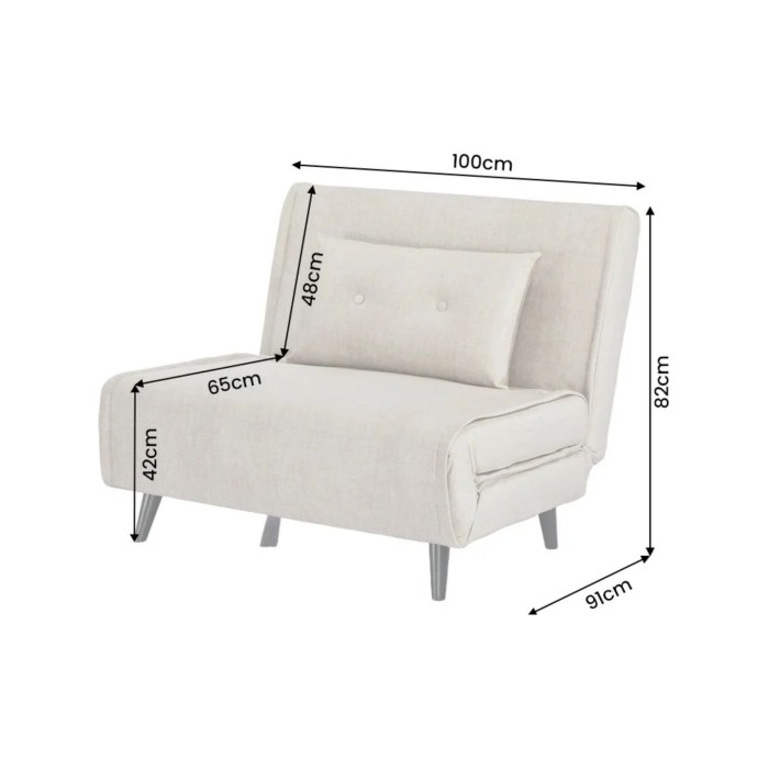 Fauteuil PRESTO beige convertible dimensions