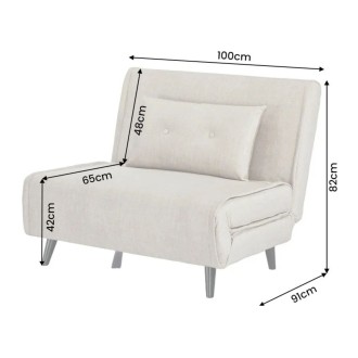 Fauteuil PRESTO beige convertible dimensions