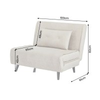 Fauteuil PRESTO beige convertible dimensions