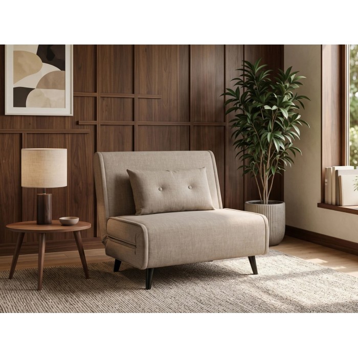 Fauteuil PRESTO beige convertible vu éloignée