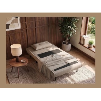 Fauteuil PRESTO beige convertible en mode lit