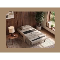 Fauteuil PRESTO beige convertible en mode lit