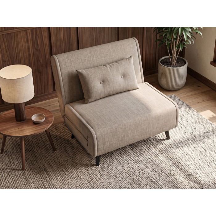Fauteuil PRESTO beige convertible vu de haut