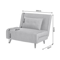 Fauteuil PRESTO gris convertible dimensions