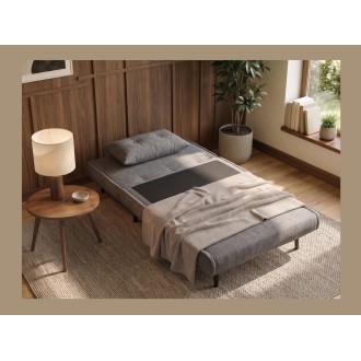 Fauteuil PRESTO gris convertible en mode lit