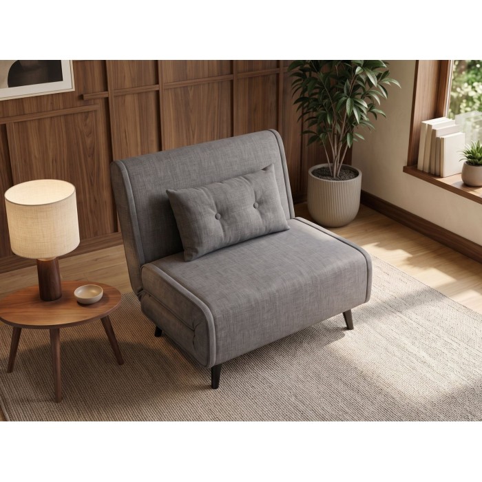 Fauteuil PRESTO gris convertible vu de haut