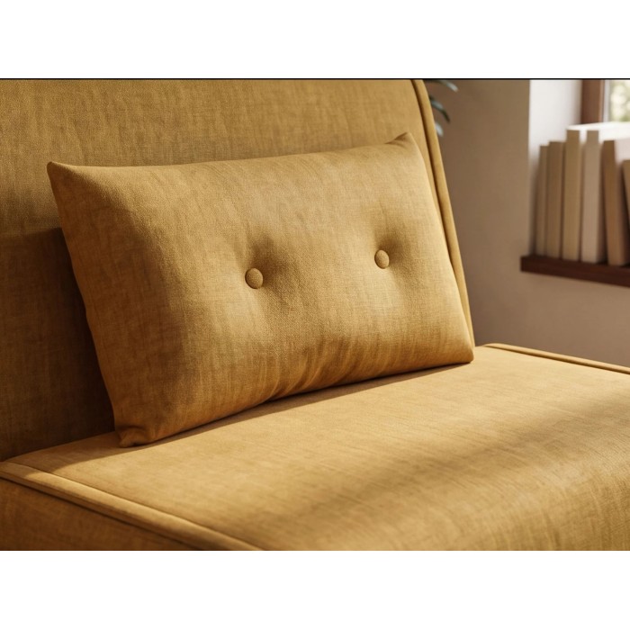 Zoom sur le coussin inclu avec le fauteuil PRESTO jaune moutarde convertible