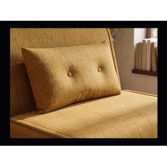 Zoom sur le coussin inclu avec le fauteuil PRESTO jaune moutarde convertible