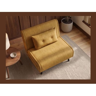 Fauteuil PRESTO jaune moutarde convertible vu de haut