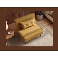 Fauteuil PRESTO jaune moutarde convertible vu de haut