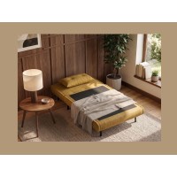 Fauteuil PRESTO jaune moutarde convertible en mode lit