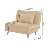Fauteuil PRESTO jaune moutarde convertible dimensions