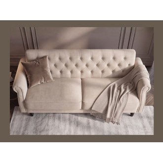 Canapé MILES 3 places beige champagne convertible vu de haut