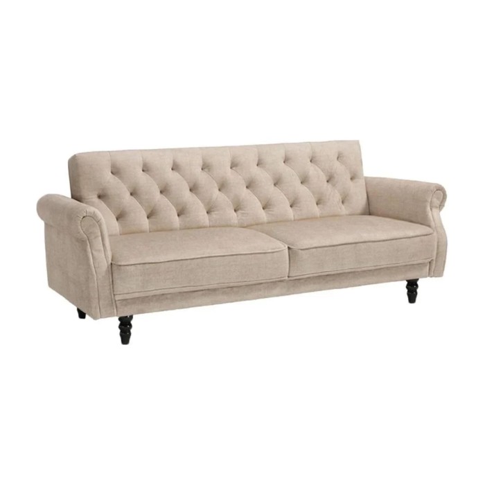 Canapé MILES 3 places beige champagne convertible