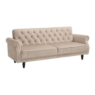 Canapé MILES 3 places beige champagne convertible