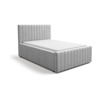 Bett mit Bettkasten ELORIA 120x200 hellgrau mit Lattenrost zum Anheben