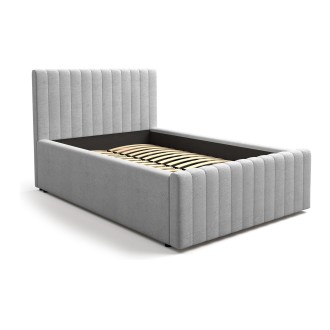 Bett mit Bettkasten ELORIA 120x200 hellgrau mit Lattenrost zum Anheben