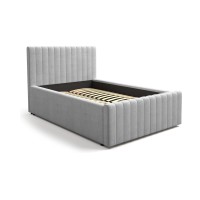 Bett mit Bettkasten ELORIA 120x200 hellgrau mit Lattenrost zum Anheben