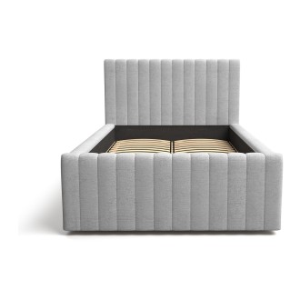 Bett mit Bettkasten ELORIA 120x200 hellgrau mit Lattenrost zum Anheben