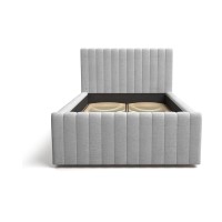 Bett mit Bettkasten ELORIA 120x200 hellgrau mit Lattenrost zum Anheben