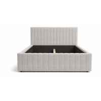 Lit double ELORIA 160x200 gris clair avec tête de lit capitonnée