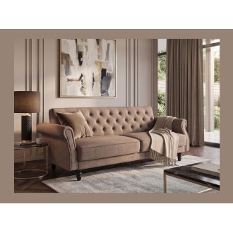 Canapé MILES 3 places beige foncé convertible vu éloignée