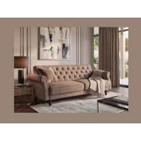 Canapé MILES 3 places beige foncé convertible vu éloignée