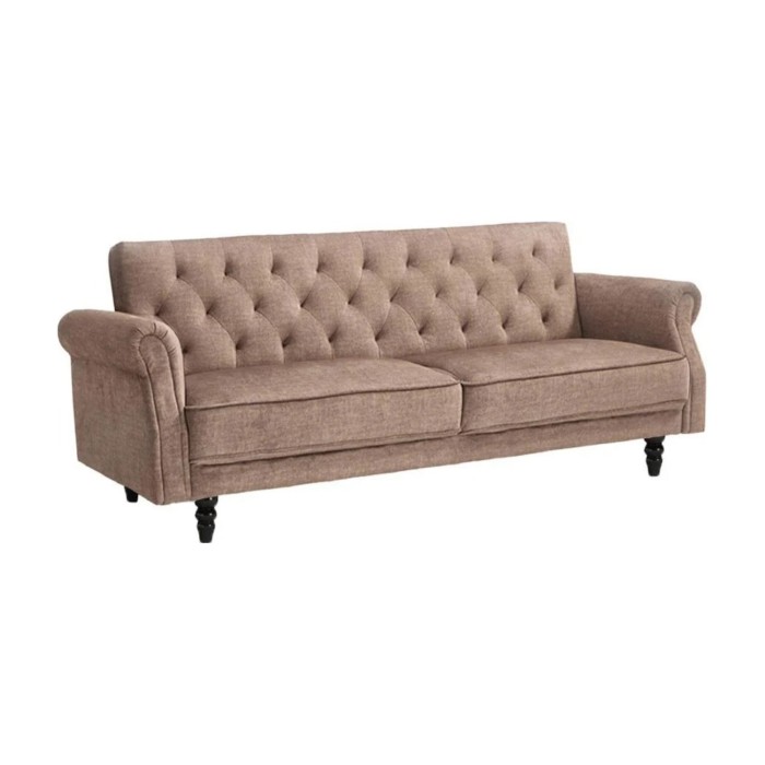 Canapé MILES 3 places beige foncé convertible