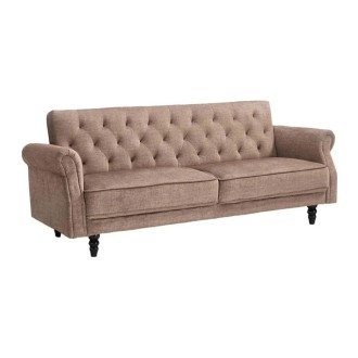 Canapé MILES 3 places beige foncé convertible