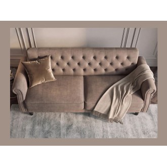 Canapé MILES 3 places beige foncé convertible vu de haut