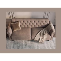 Canapé MILES 3 places beige foncé convertible vu de haut