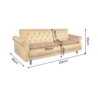 Canapé MILES 3 places jaune moutarde convertible dimensions