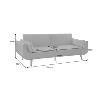 Canapé DANNA 3 place gris foncé convertible dimensions