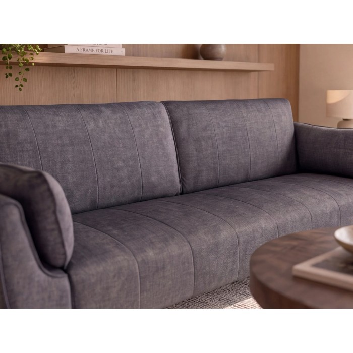 Zoom sur le dossier du canapé DANNA 3 place gris foncé convertible