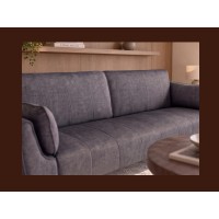 Zoom sur le dossier du canapé DANNA 3 place gris foncé convertible
