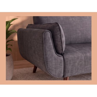 Zoom sur le côté du canapé DANNA 3 place gris foncé convertible