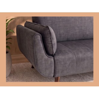 Zoom sur l'accoudoir du canapé DANNA 3 place gris foncé convertible