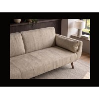 Zoom sur l'assise du canapé DANNA 3 places beige champagne convertible