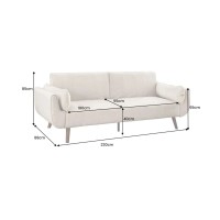 Canapé DANNA 3 places beige champagne convertible dimensions