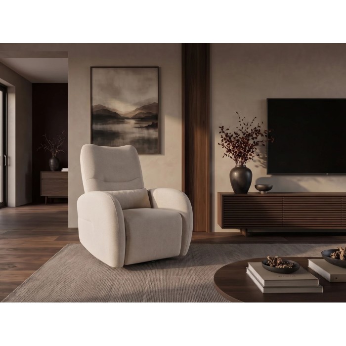 Fauteuil relax RELAXIO beige clair en situation