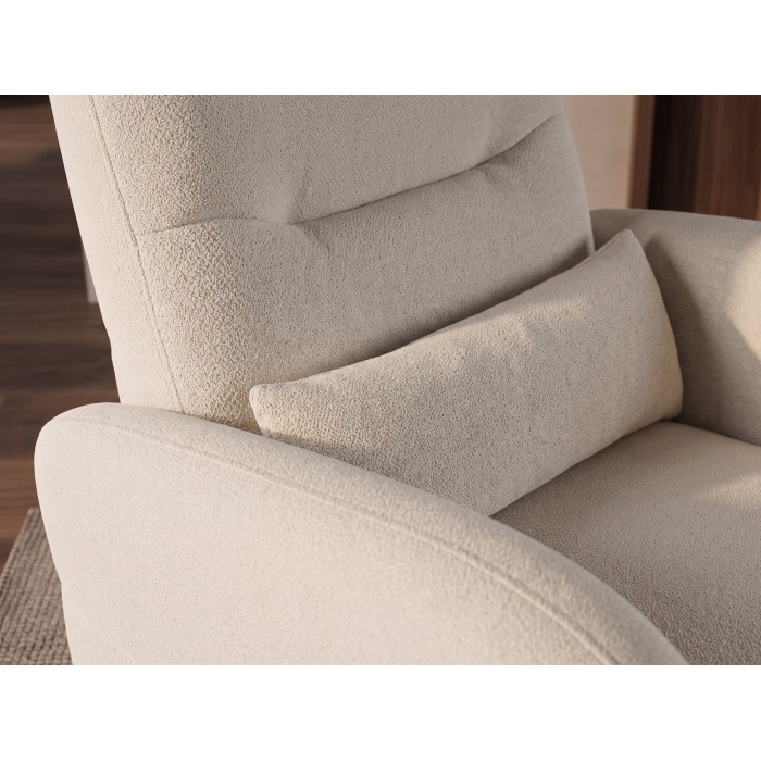 Zoom sur le coussin inclu du fauteuil relax RELAXIO beige clair