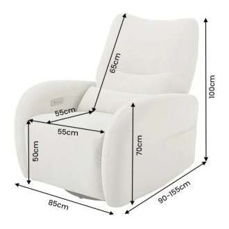 Fauteuil relax RELAXIO beige clair dimensions