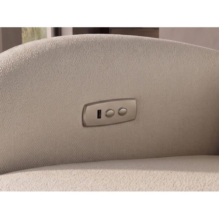 Zoom sur le port USB du fauteuil relax RELAXIO beige clair